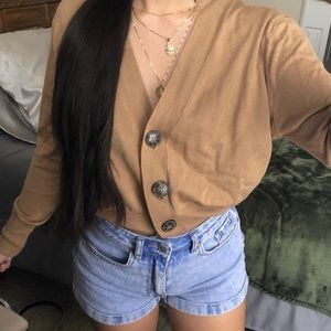 Zara brown knit cardigan
